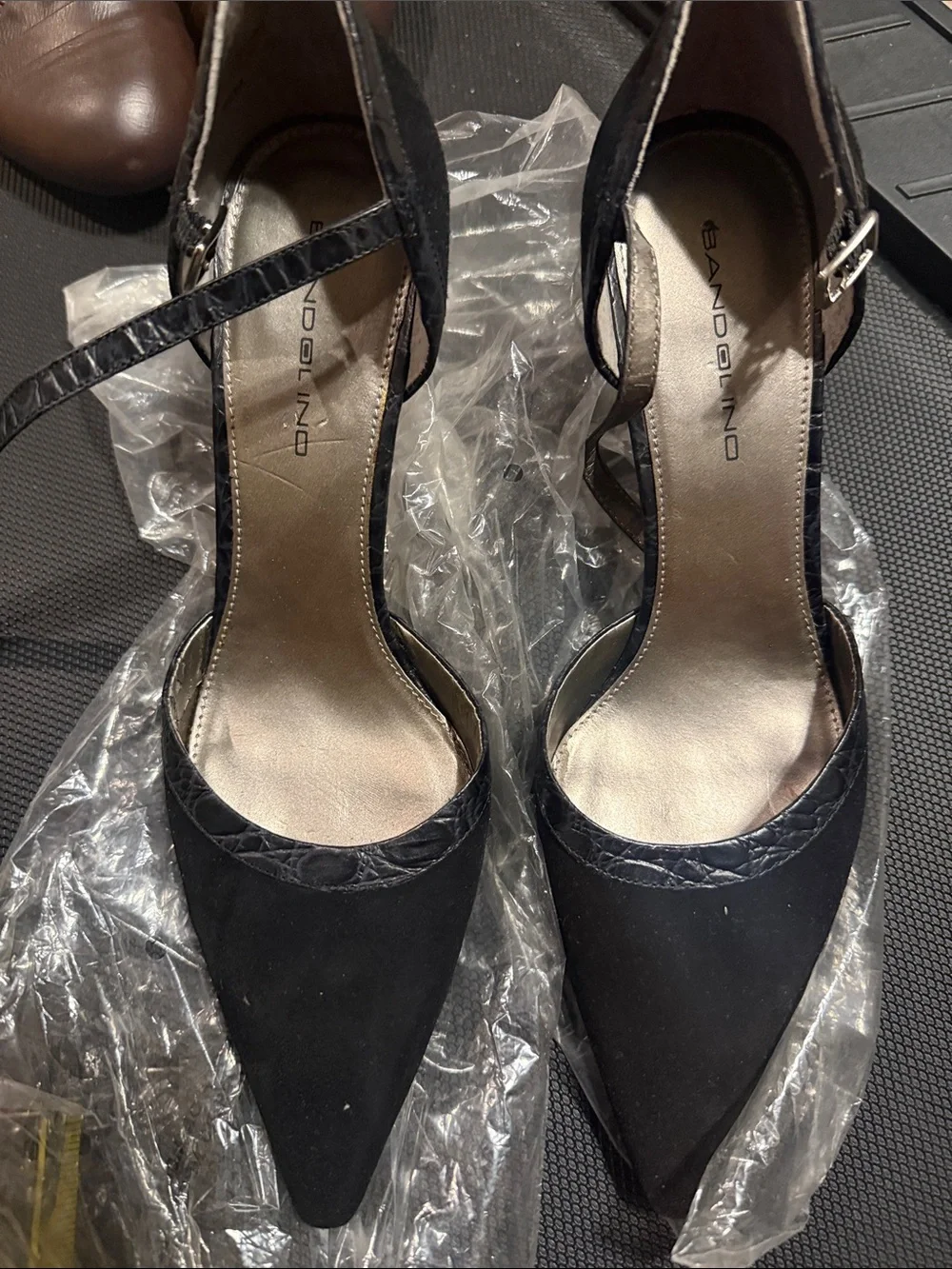 Bandolino Black Pointed Toe Ankle-Strap Pumps